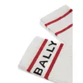 Bally logo-intarsia ribbed ankle socks - White