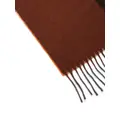 Bally logo-jacquard two-tone fringed scarf - Brown