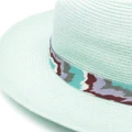 Missoni ribbon-detailed raffia sun hat - Green