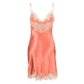 Carine Gilson Calais-Caudry lace-trim silk slip dress - Pink