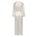Carine Gilson lace-appliqué maxi silk kimono - White
