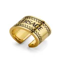 Versace logo-engraved chunky ring - Gold