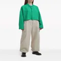 izzue logo-plaque cropped shirt - Green
