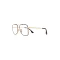 Victoria Beckham Grooved square-frame glasses - Gold