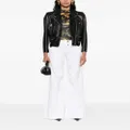 Versace Jeans Couture logo-patch wide-leg jeans - White