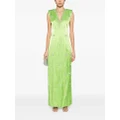Huishan Zhang Shirrin crystal-embellished gown - Green