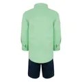 Lapin House linen shirt and shorts set - Green
