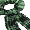 GANNI ruffled-ribbon checked hairband - Green