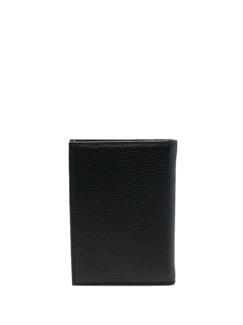 Kiton grained-leather bi-fold wallet - Black