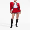 alice + olivia Rubi frayed tweed miniskirt - Red