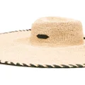 Lanvin whipstitch-detailing raffia hat - Neutrals