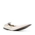Brunello Cucinelli pointed-toe ballerina shoes - Neutrals
