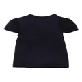Familiar apple-embroidered cotton T-shirt - Black