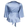 Fleur Du Mal Angel long-sleeve satin robe - Blue