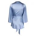 Fleur Du Mal Angel long-sleeve satin robe - Blue