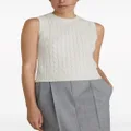 Brunello Cucinelli sequinned cable-knit top - Neutrals