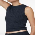 Brunello Cucinelli sequinned cable-knit top - Black