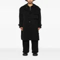 SONGZIO detachable-hood wool trench coat - Black