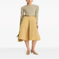 Tory Burch pleated cotton midi skirt - Neutrals