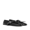 Miu Miu buckled leather ballerina shoes - Black
