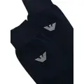 Emporio Armani logo-intarsia cotton-blend socks - Blue