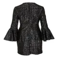 Michael Kors sequin ruffle-sleeve mini dress - Black