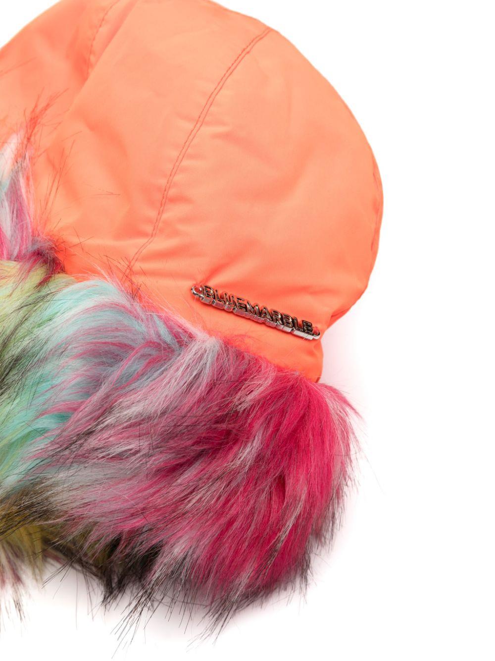 BLUEMARBLE faux-fur chapka hat - Orange