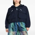 Armani Exchange panelled hooded cropped jacket - Blue