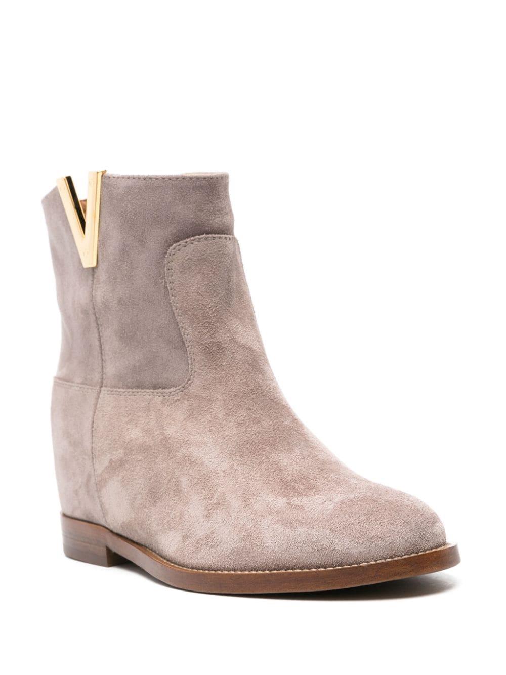 Via Roma 15 Stivale suede ankle boots - Neutrals