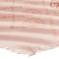 Tory Burch monogram-pattern wool-blend scarf - Pink
