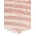 Tory Burch monogram-pattern wool-blend scarf - Pink