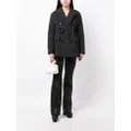 sacai double-breasted padded trench coat - Black