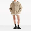 Prada logo-patch cotton fleece hoodie - Neutrals