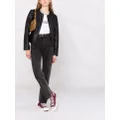 Armani Exchange faux leather collarless jacket - Black