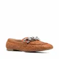 Casadei chain-link leather loafers - Brown