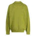 ZZERO BY SONGZIO Collared Panther logo-patch cardigan - Green
