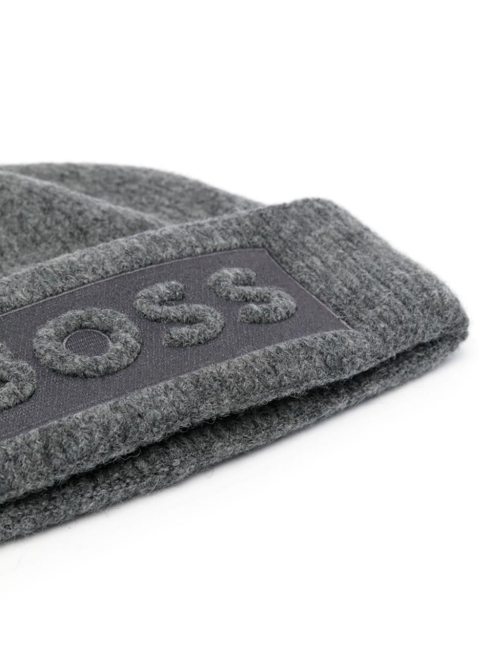 BOSS Monello logo-embroidered beanie - Grey