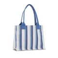 GANNI large striped canvas tote bag - Blue