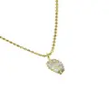 Anita Ko beaded chain palm leaf necklace - Gold