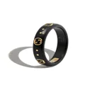 Gucci 18kt yellow gold Icon GG ring - Black