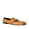 Proenza Schouler monogram-plaque embossed-leather loafers - Brown