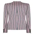 Dsquared2 logo-patch striped blazer - Pink