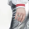Gucci sterling silver Interlocking G chain ring - Grey