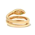 Anita Ko 18kt yellow gold Snake Coil diamond and emerald ring