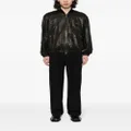 Dolce & Gabbana crinkled leather bomber jacket - Black
