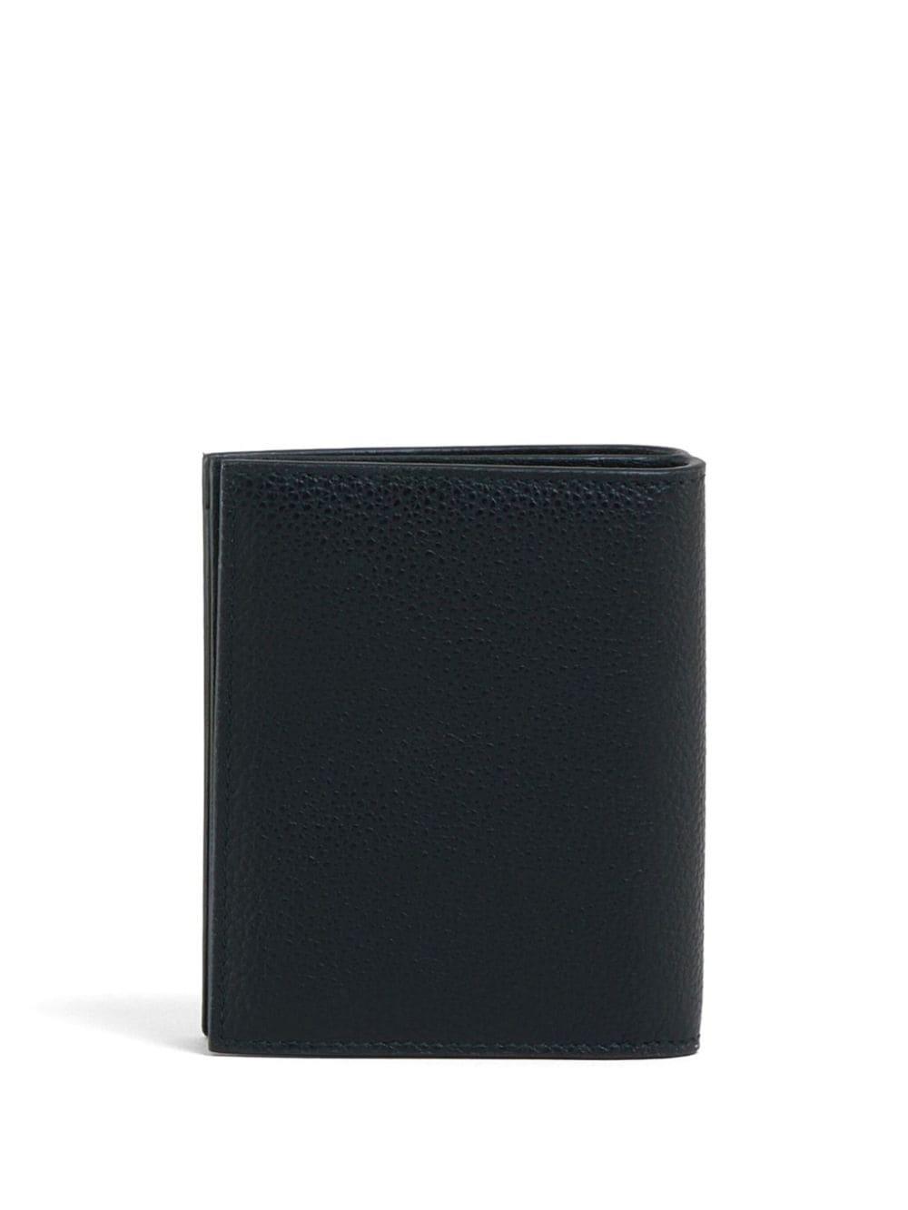 Marni logo-embroidered leather wallet - Black