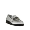 Dsquared2 Gothic metallic-finish leather loafers - Silver