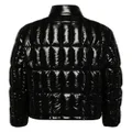 Dunhill logo-appliqué quilted jacket - Black