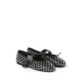 Miu Miu studded leather ballerina shoes - Black
