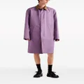 Prada triangle-logo cotton raincoat - Purple